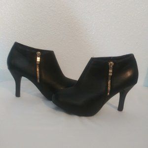 Madden Girl Black Ankle Booties with Gold Zipper